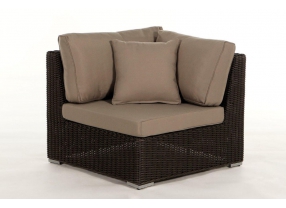 Rattan Lounge Allegra mit Überzug Sandbraun