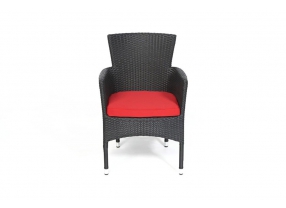 Rattan Stuhl Boston Polsterbezug red