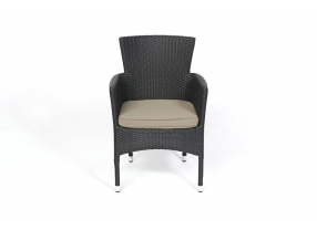 Rattan Stuhl Boston Polsterbezug sand brown