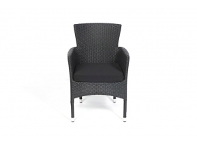 Rattan Stuhl Boston Polsterbezug black