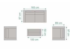 outdoor lounge branson 4-er set sandbraun sofa