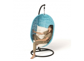 Rattan Hanging Chair blue