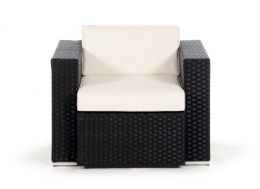 Rattan Lounge Sessel Casablanca black