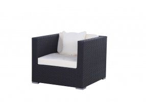 Rattan Lounge Bahama schwarz
