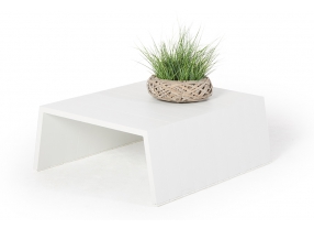Coffee Table Gartentisch Aluminium weiss