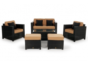 Polsterbezug caramel Rattan Gartenmöbel Diamond