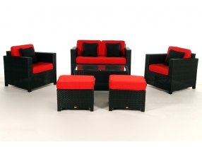 Polsterbezug für Rattan Lounge Diamond red