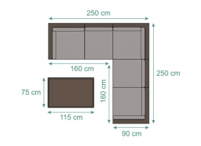 Gartenset Crystel XL Lounge braun