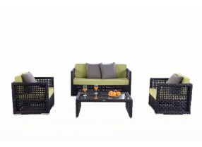 Rattan Gartenlounge Polsterbezug Ecuador lime