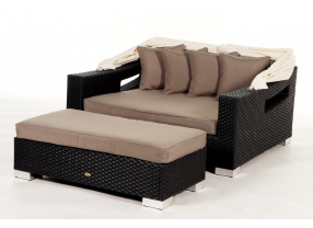 Rattan Liege Enjoy, Bank mit Polster