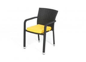 Rattan Stuhl Boston Polsterbezug yellow