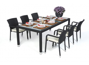 Rattan Esstisch Florida black