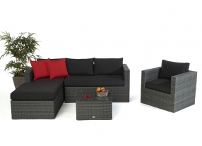 Rattan Loungemöbel Galicia rechts mix grey