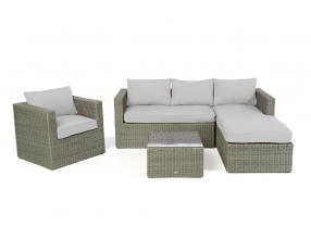Polsterbezug grau für Galicia Polyrattan Lounge grey round