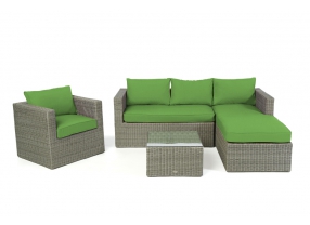 Polsterbezug grün für Galicia Polyrattan Lounge grey round