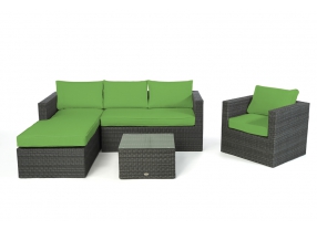 Polsterbezug grün für Galicia Rattan Lounge rechts mix grey