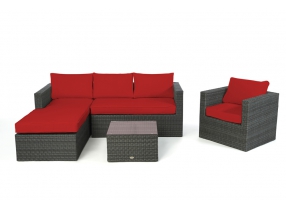 Polsterbezug grey Rattan Lounge Galicia rechts