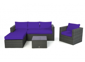 Polsterbezug grey Rattan Lounge Galicia rechts