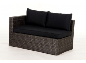 Rattan Lounge Galicia mit schwarzem Polsterbezug