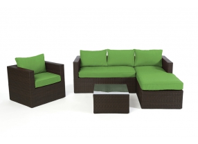 Polsterbezug grün für Galicia Rattan Lounge brown