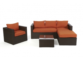 Polsterbezug violett Gartenlounge Galicia brown