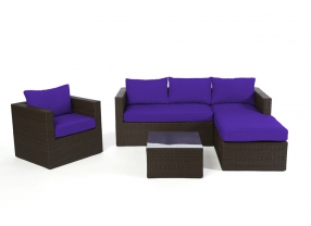 Polsterbezug violett für Galicia Rattan Lounge brown