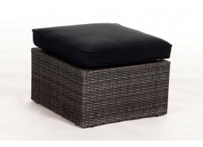 Rattan Lounge Galicia mit schwarzem Polsterbezug