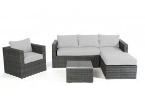 Polsterbezug grau für Galicia Rattan Lounge mix grey