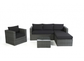 Polsterbezug schwarz für Galicia Rattan Lounge mix grey