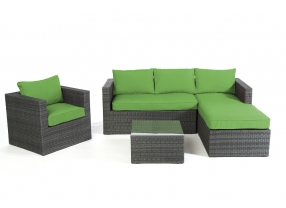 Polsterbezug grün für Galicia Rattan Lounge mix grey