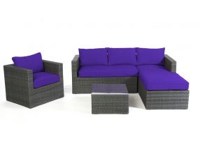 Polsterbezug violett für Galicia Rattan Lounge mix grey
