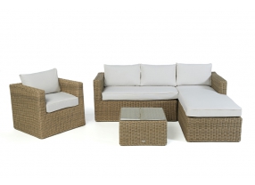 Polyrattan Lounge Galicia natural round