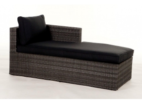 Rattan Lounge Galicia mit schwarzem Polsterbezug