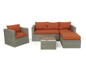 Polsterbezug red Rattamöbel Galica grey round