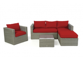 Polsterbezug red Rattamöbel Galica grey round