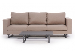 3-er allwetter sofa mosambik sandbraun mit garten kissen