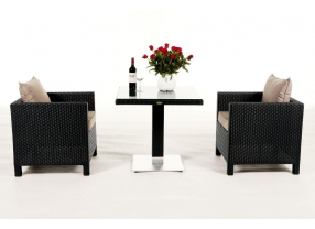 Rattan Tisch Set Cefilo black