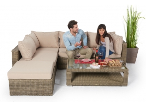 gartenlounge mit esstisch zoey rattan natural