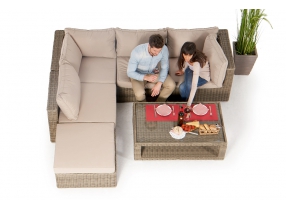 gartenlounge mit esstisch zoey rattan natural