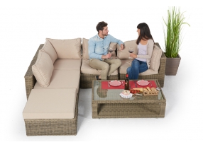gartenlounge mit esstisch zoey rattan natural
