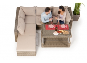 gartenlounge mit esstisch zoey rattan natural