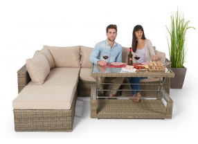 gartenlounge mit esstisch zoey rattan natural