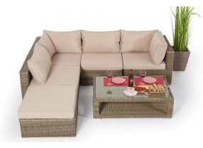 gartenlounge mit esstisch zoey rattan natural