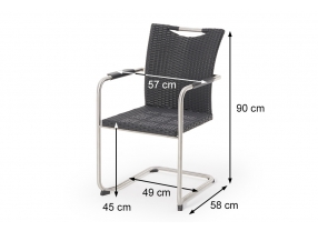 nevia rattan tisch 2 stühle schwarz