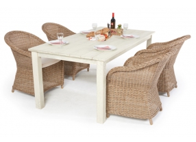 gartenmoebel aus holz 4 stuehle rattan set dream