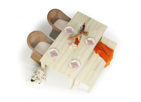 holztisch sky holzbank rattan sessel