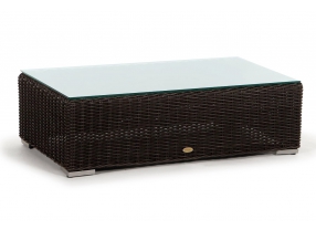 Kamari Rattan Bank Loungetisch mit Glas