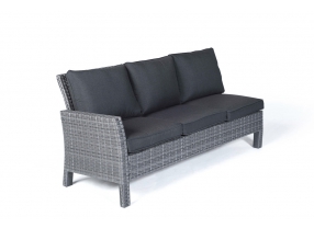 Lounge Dining Kamerun Rattan Tisch mix grau