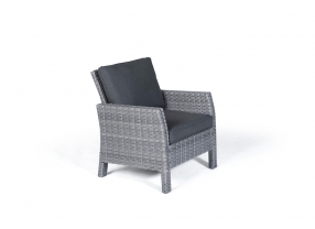 Rattan Lounge Dining Sessel Kamerun mix grau