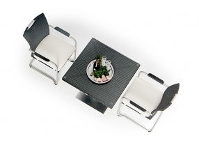 kleiner rattan tisch 2 stuehle neo schwarz